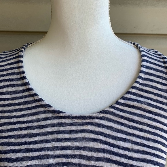 •W5• Navy/Cream Striped Swing Sleeveless Top - Sm - Picture 3 of 7